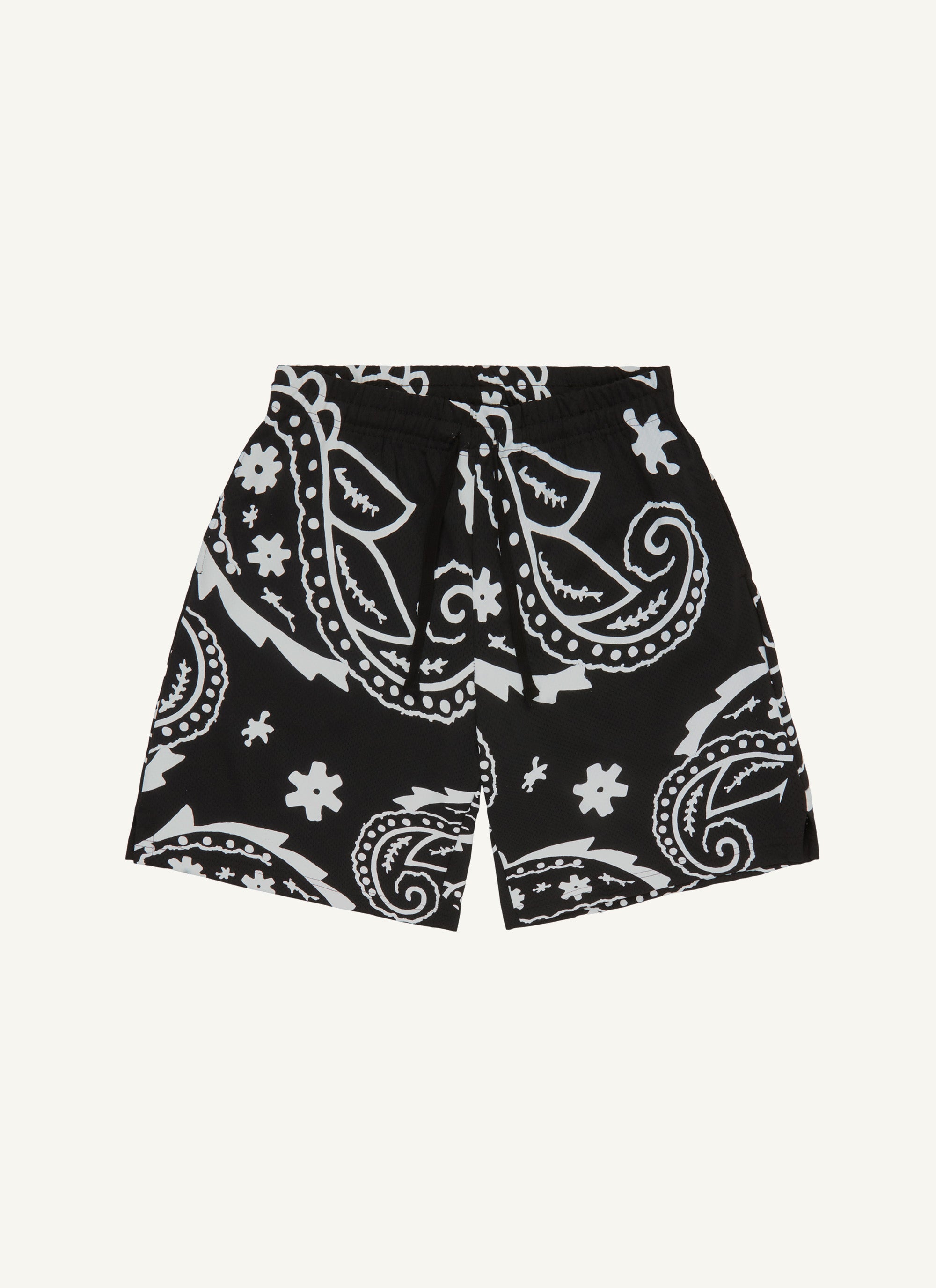 Paisley Mesh Shorts (Black) – 4hunnid