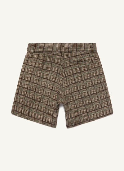4Hunnid Wool Cropped Shorts (Brown Plaid)