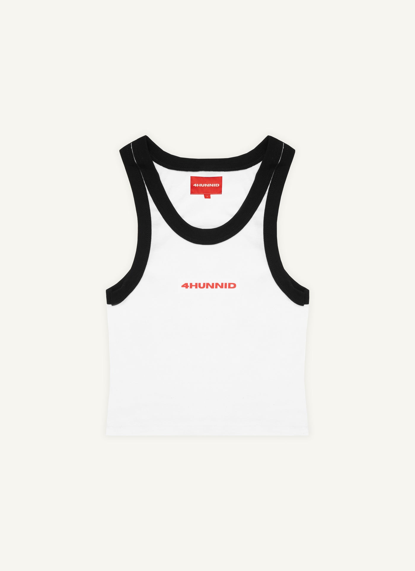 4hunnid Box Logo Baby Tank (White/Black)