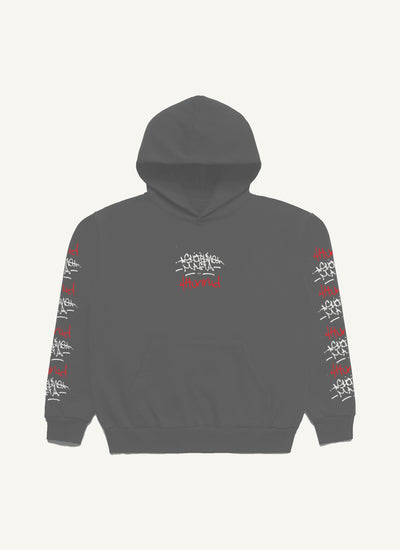 4hunnid X Shoreline Mafia Tagger Hoodie (Vintage Black)