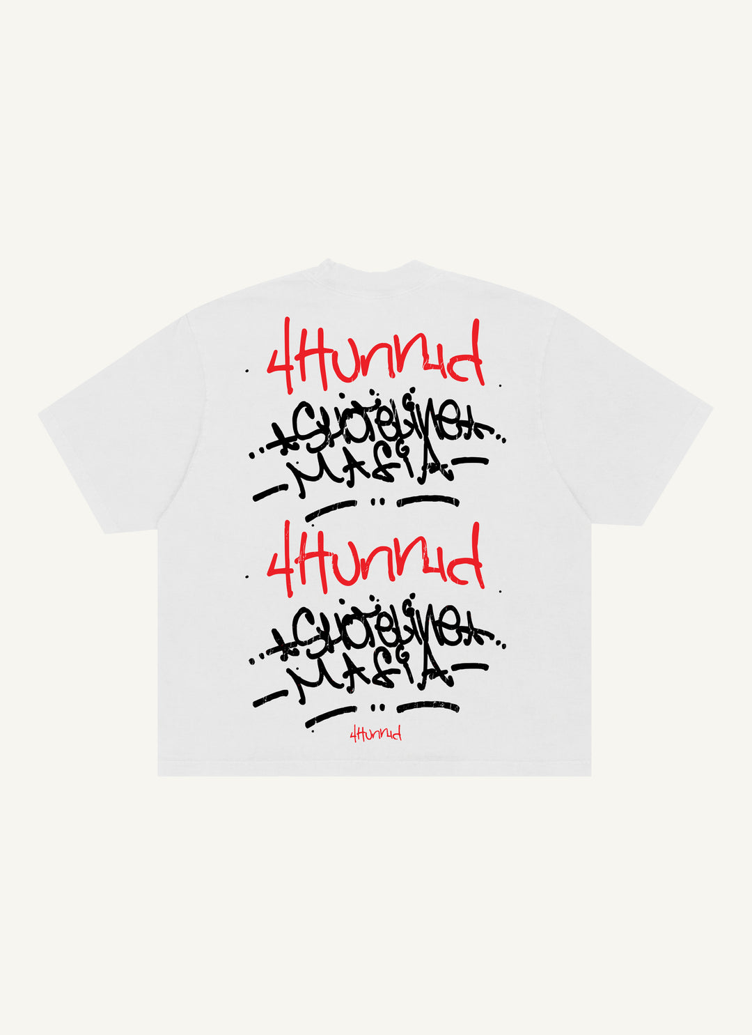 【Anyone more】Koh diagonal hood long T-shirt 4hunnidXShorelineMafiaTaggerTe