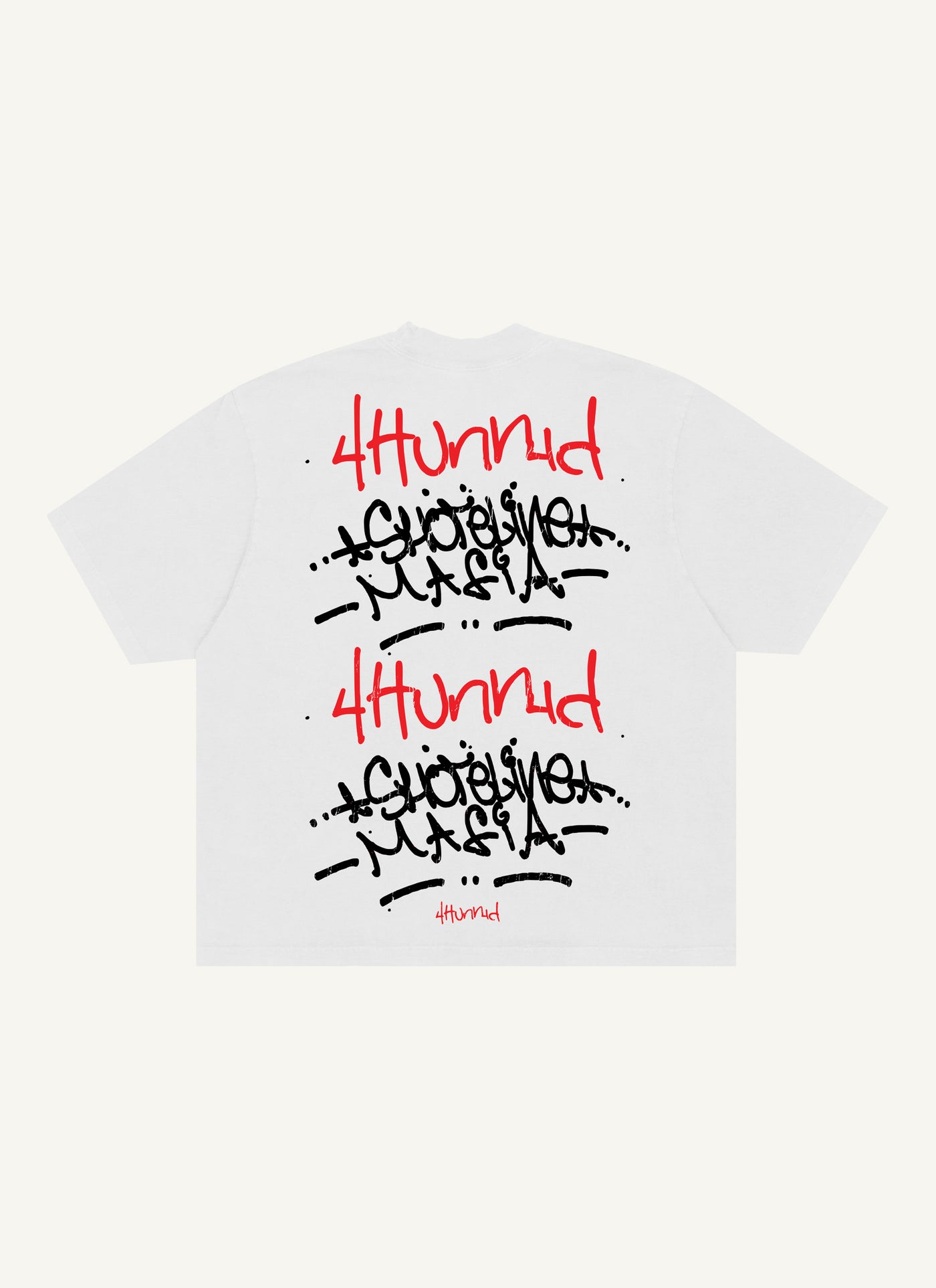 4hunnid X Shoreline Mafia Tagger Tee (White)