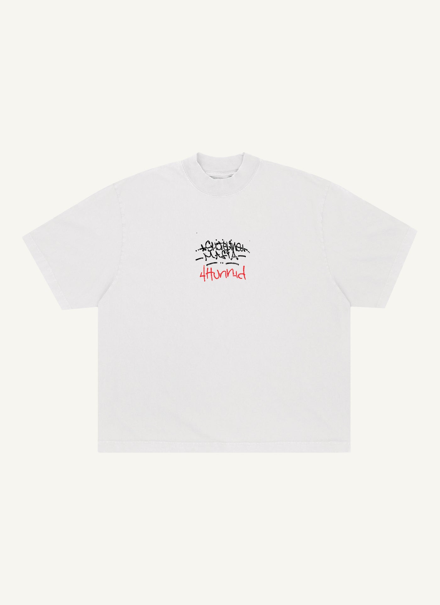 4hunnid X Shoreline Mafia Tagger Tee (White)