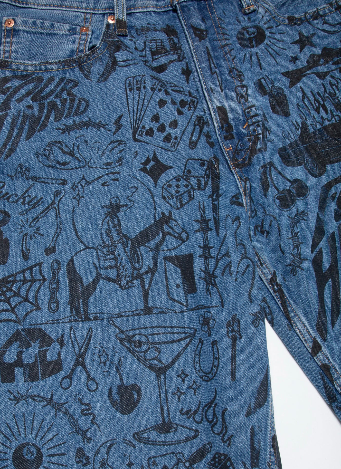 FH Tattoo Jean Shorts