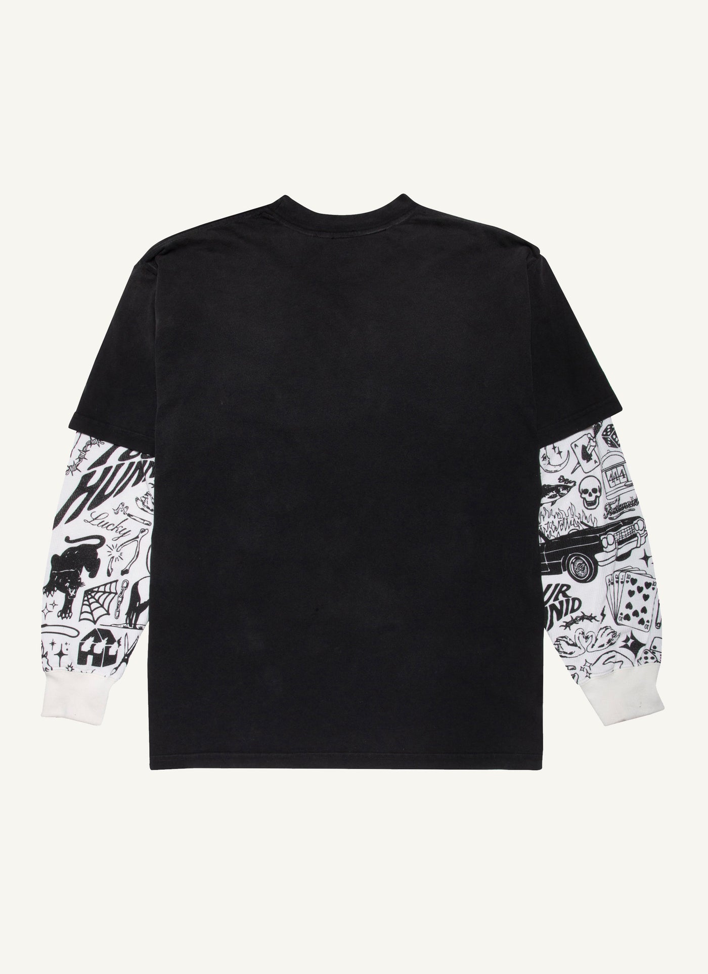 FH Tattoo Thermal Layered Tee (Black/Bone)