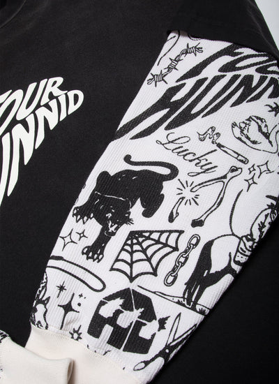 FH Tattoo Thermal Layered Tee (Black/Bone)