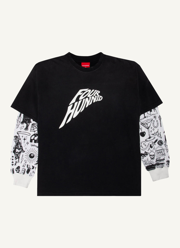 SAINT M×××××× TATOO DW_LS TEE XL SAINT Mxxxxxx x Dr. Woo FW25 DW_LS TEE/TATTOO / WHT - NUBIAN