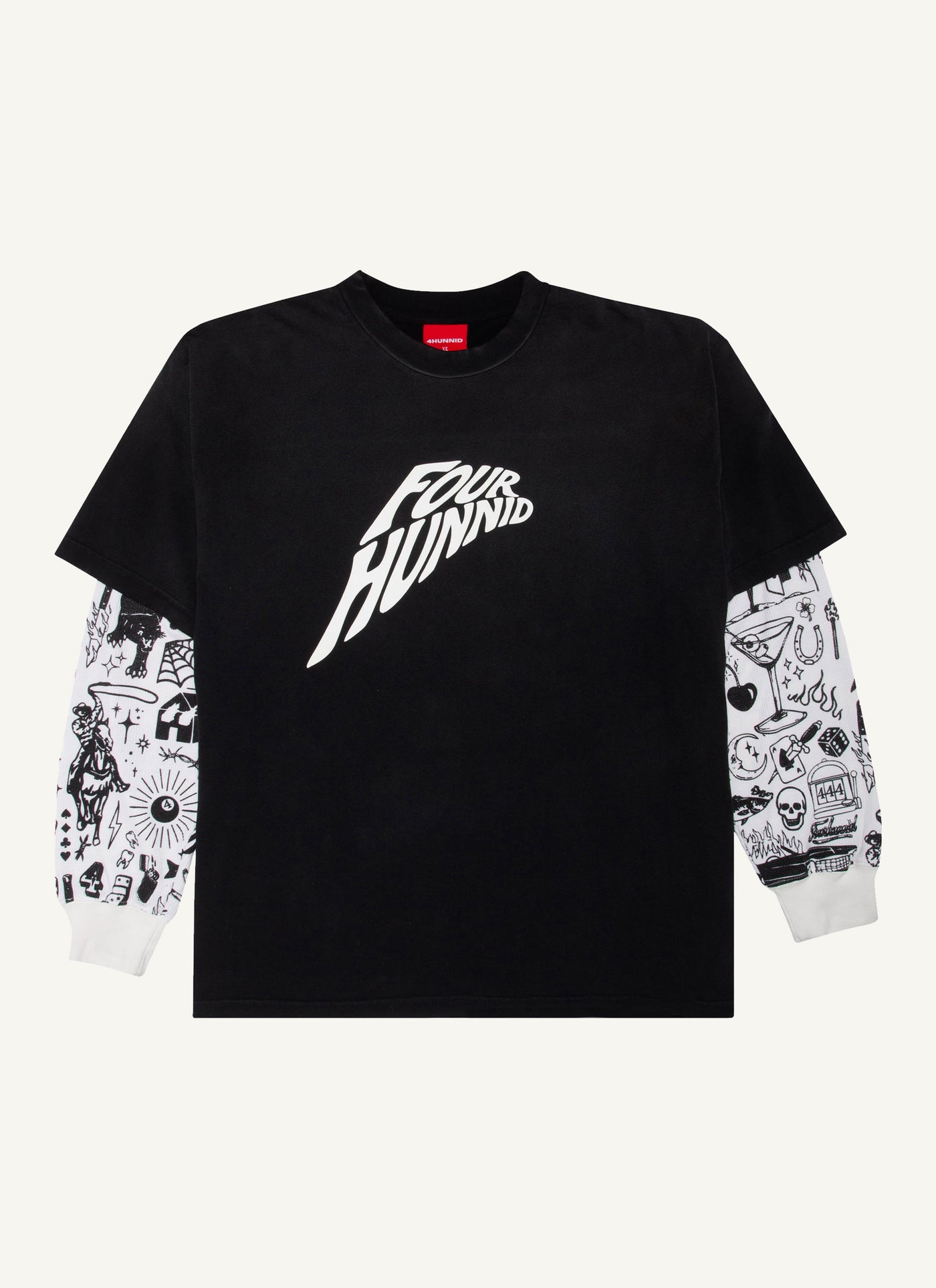 FH Tattoo Thermal Layered Tee (Black/Bone)