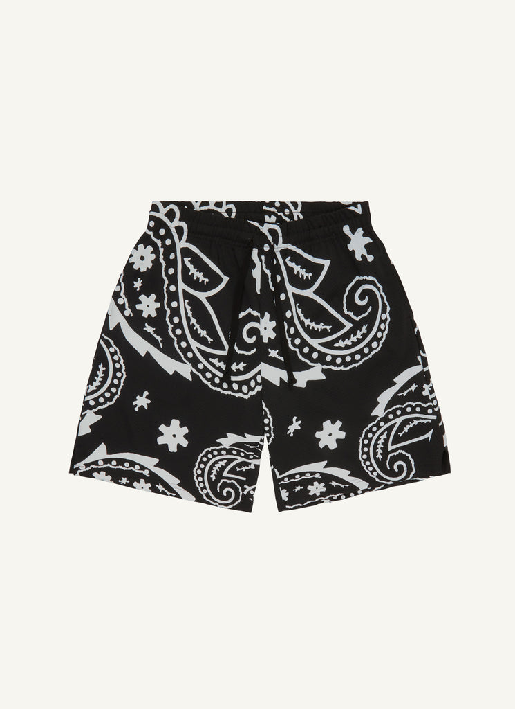 Paisley Mesh Shorts (Black) – 4hunnid