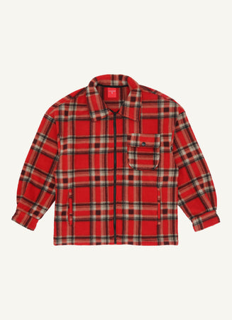 Plaid Sherpa Work Jacket (Red) – 4hunnid