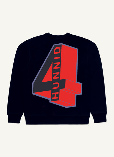 4 Block Logo Crewneck (Navy)