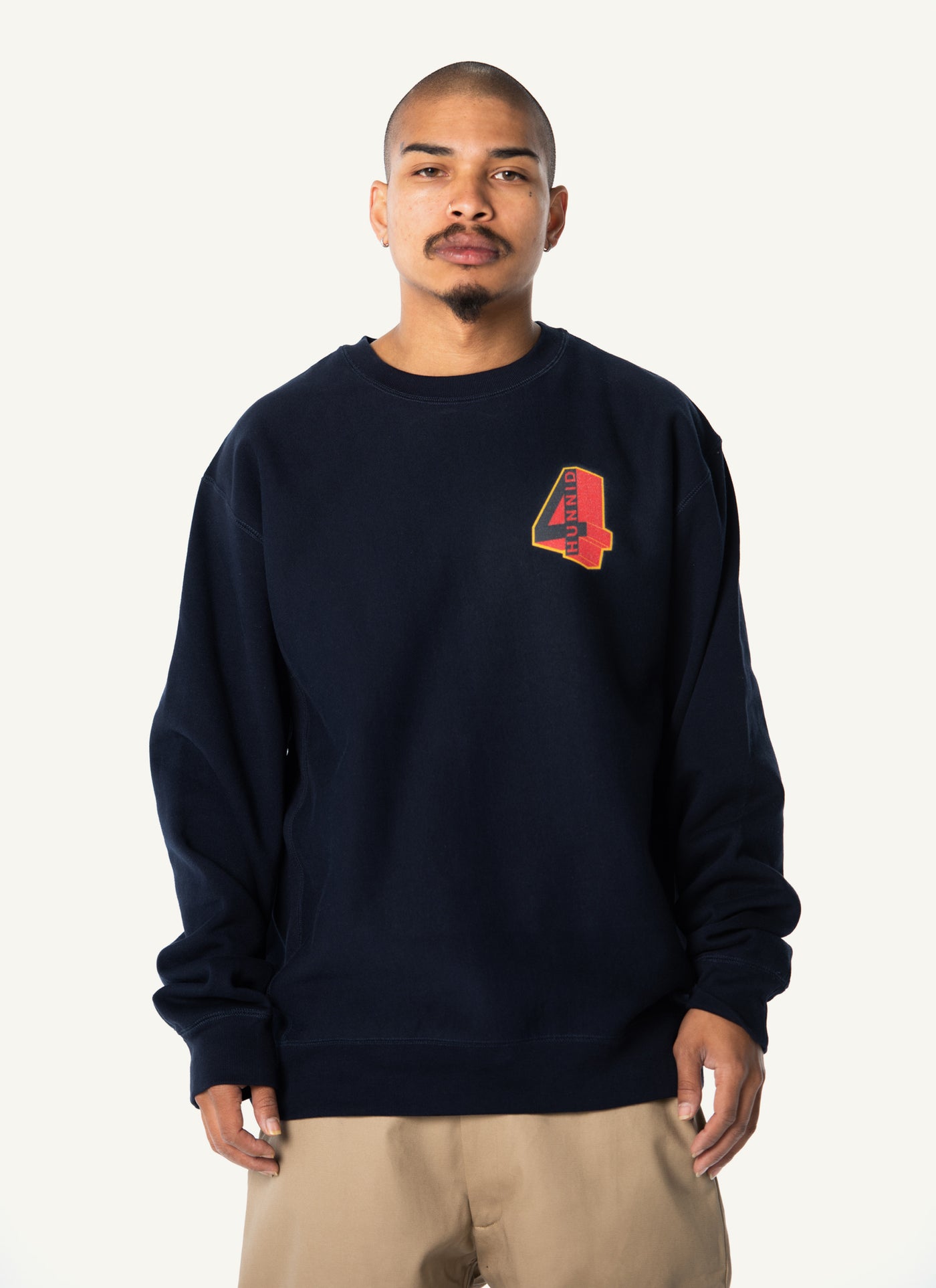 4 Block Logo Crewneck (Navy)