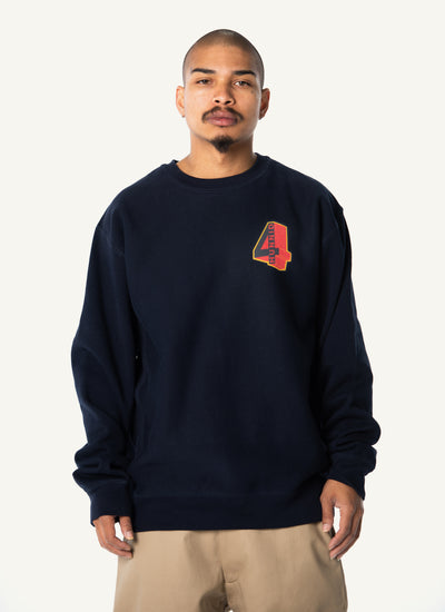 4 Block Logo Crewneck (Navy)