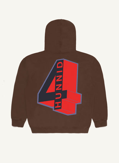 4 Block Logo Hoodie (Brown)