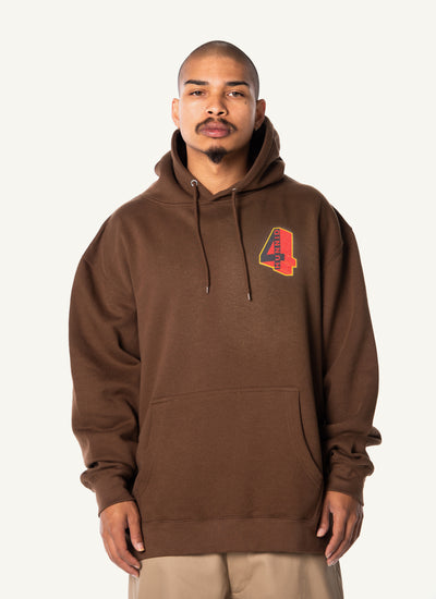 4 Block Logo Hoodie (Brown)