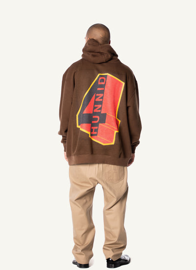 4 Block Logo Hoodie (Brown)