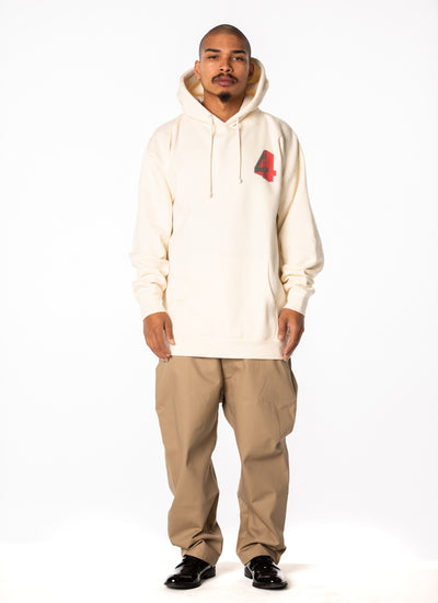 4 Block Logo Hoodie (Cream)