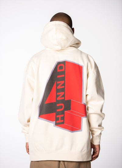 4 Block Logo Hoodie (Cream)